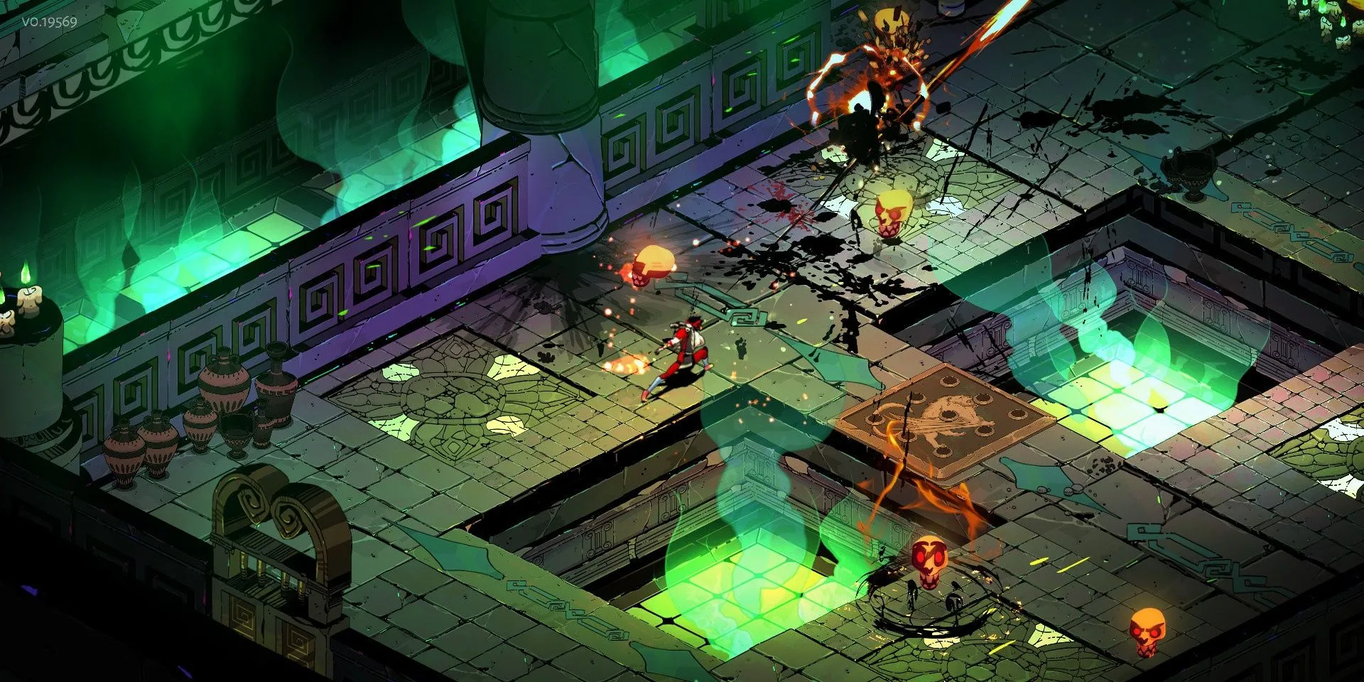 Nhân vật chính Zagreus ném ngọn giáo trong tựa game Hades