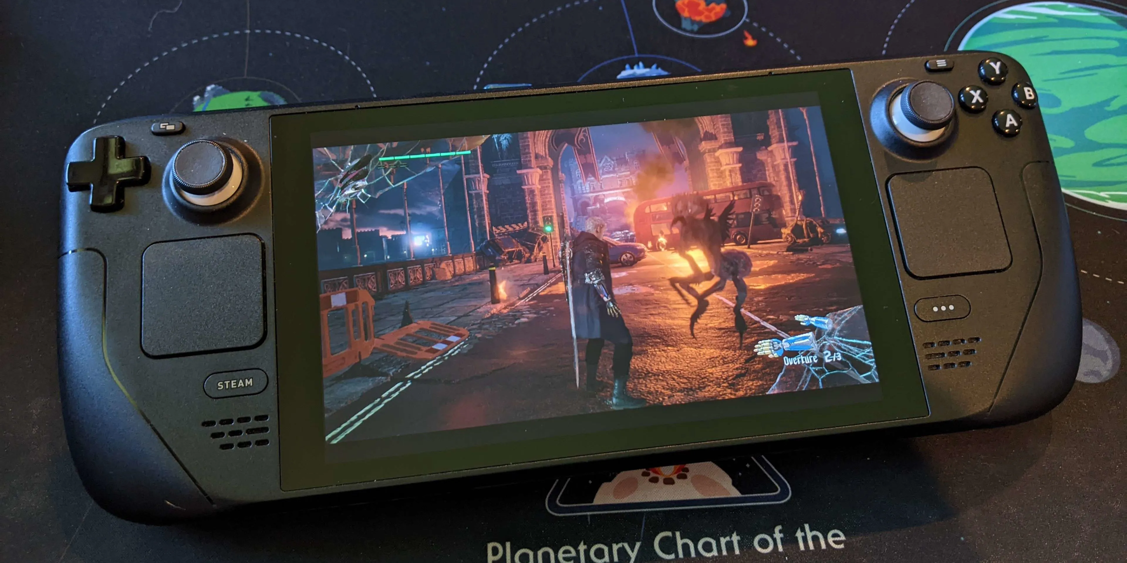 Nhân vật Dante trong Devil May Cry 5 đang chiến đấu trên Steam Deck