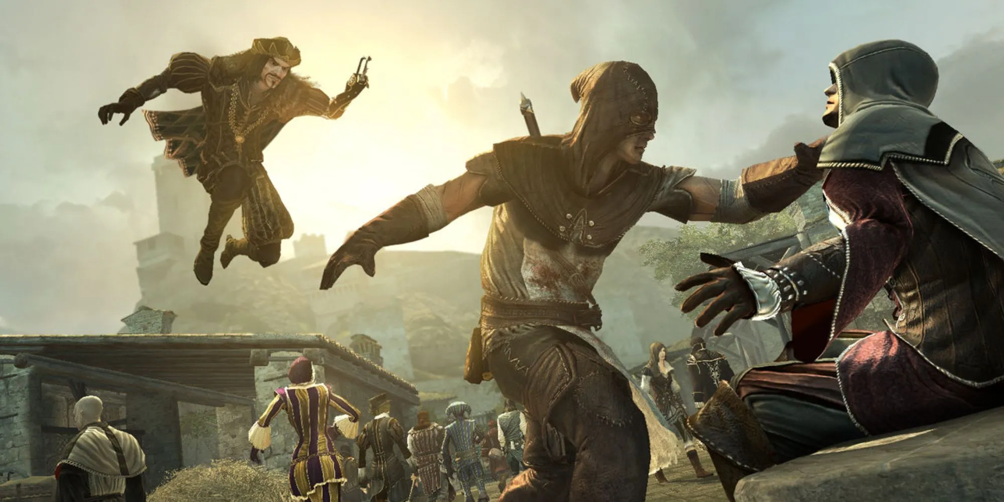 Nhân vật Ezio Auditore trong Assassin's Creed Brotherhood chuẩn bị ám sát