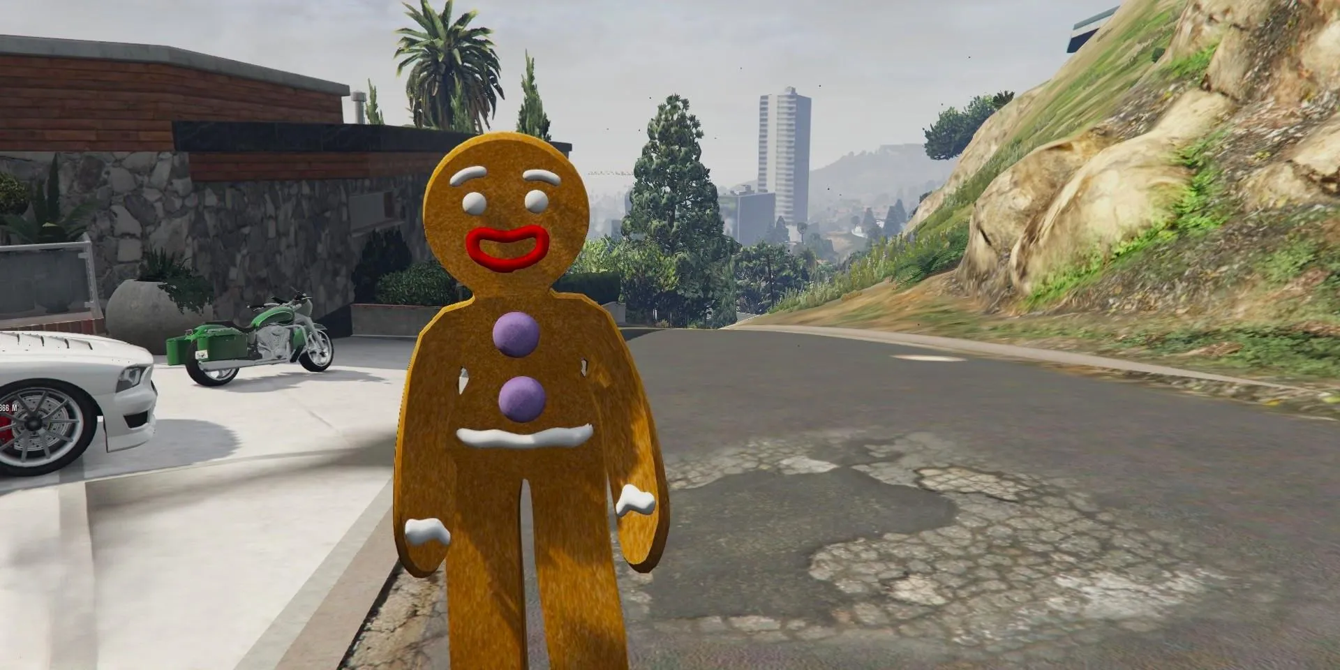 Nhân vật Gingerbread Man được mod vào thế giới GTA 5