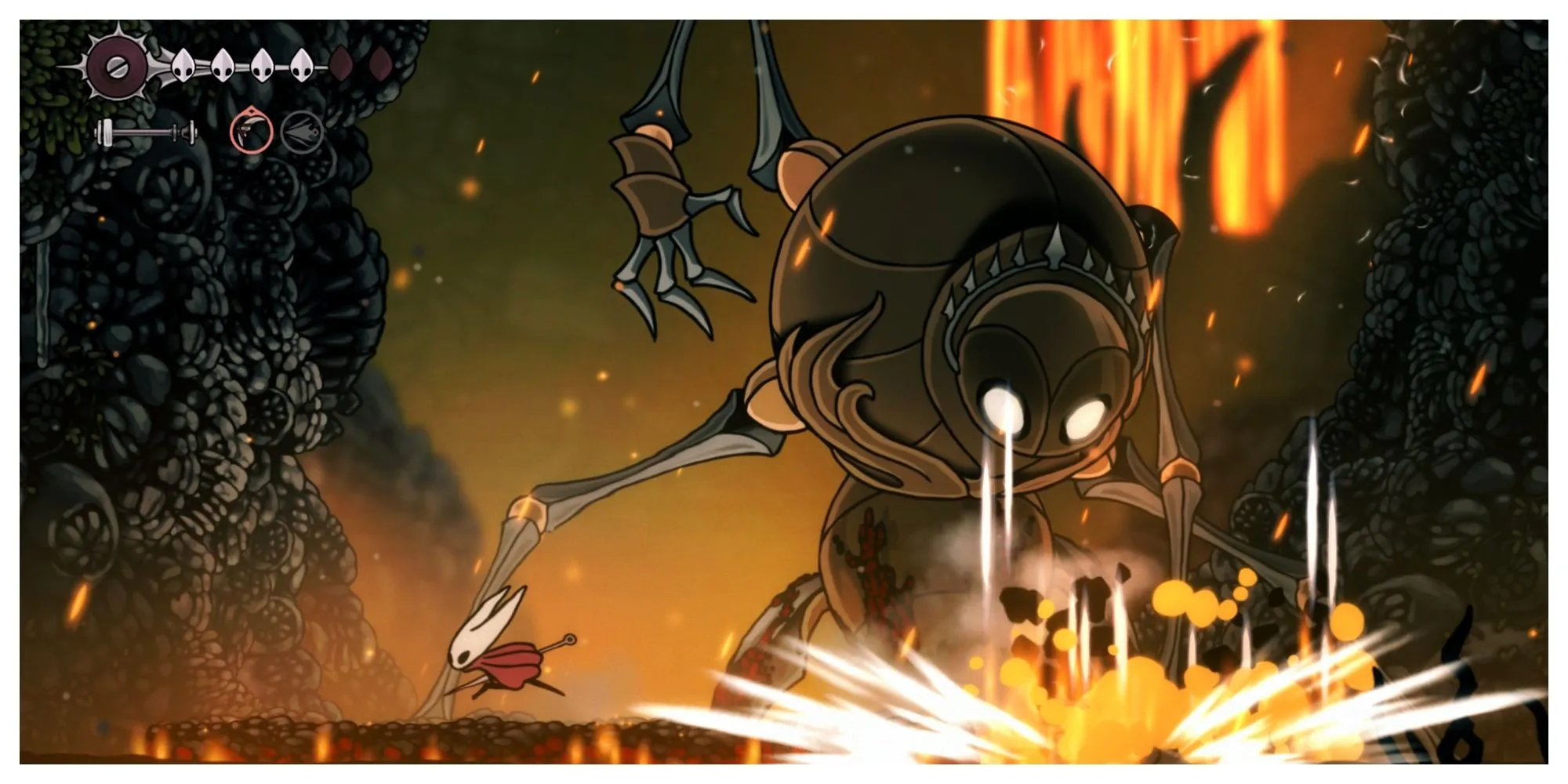 Nhân vật Hornet trong Hollow Knight Silksong đối đầu với kẻ thù trên Switch 2