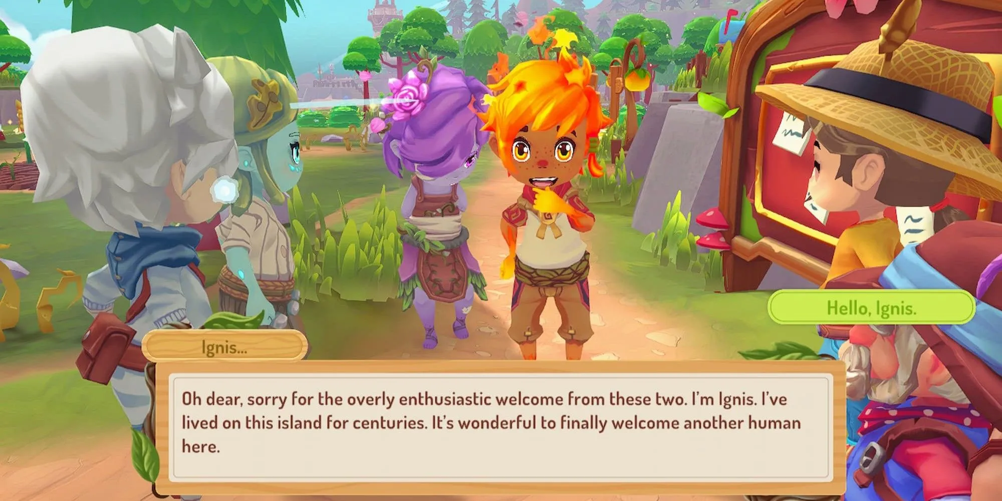 Nhân vật Ignis với tạo hình chibi đáng yêu trong Sugardew Island