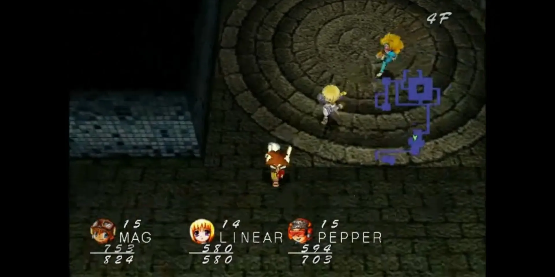 Nhân vật khám phá hầm ngục trong game JRPG Evolution: The World of Sacred Device