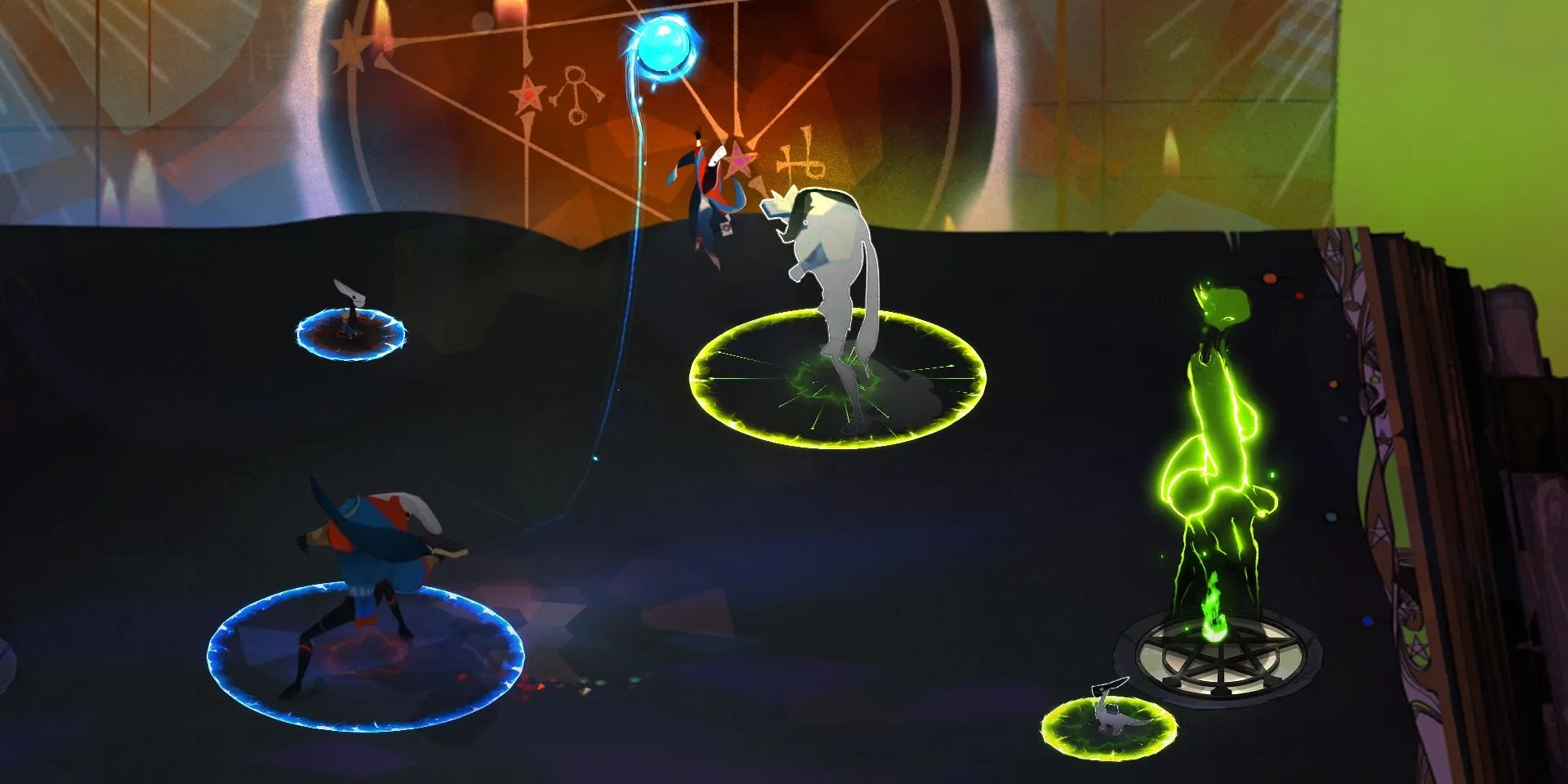 Nhân vật ném Quả Cầu trong game Pyre
