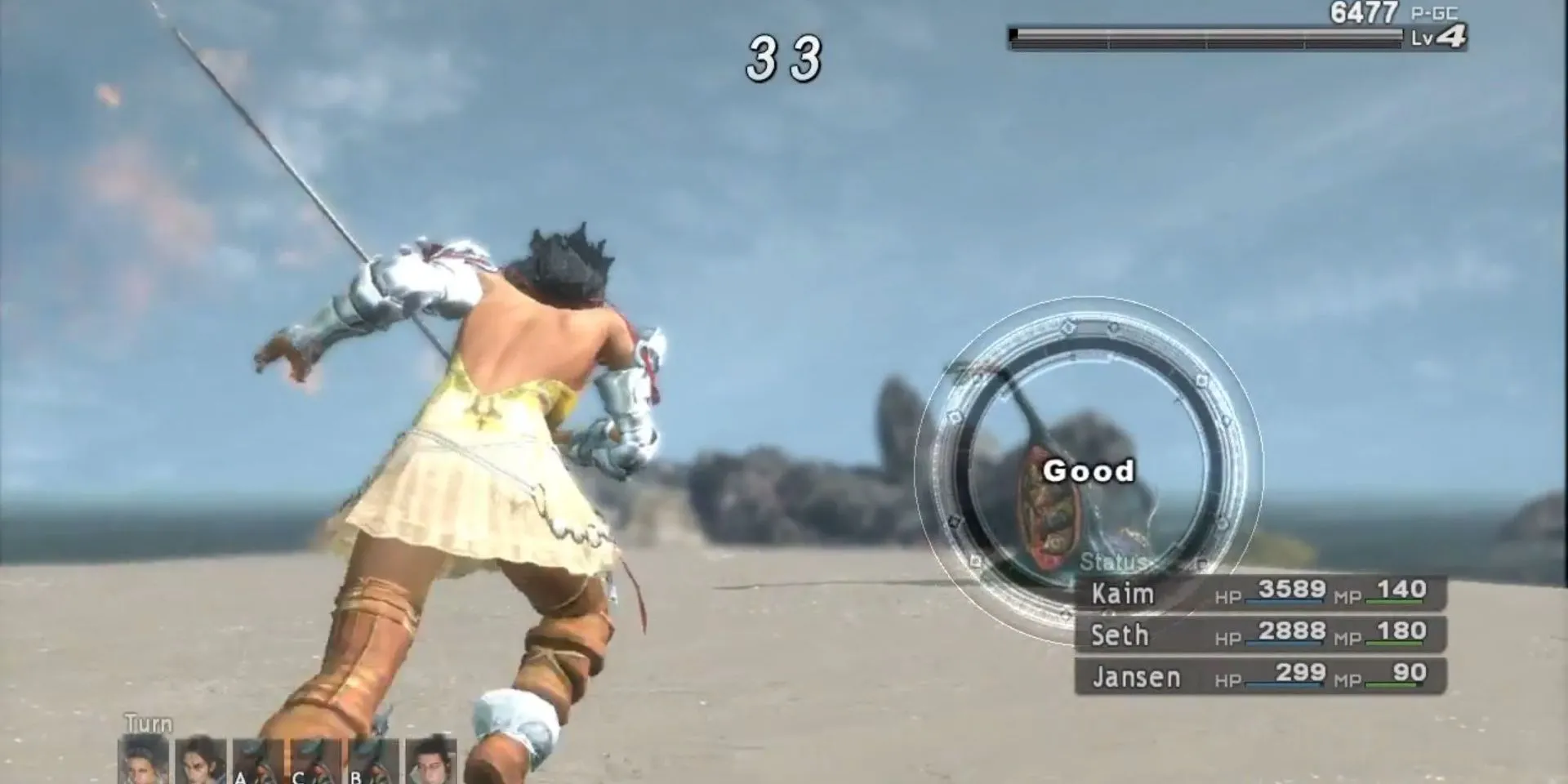 Nhân vật Seth tấn công một con quái vật trong game Lost Odyssey