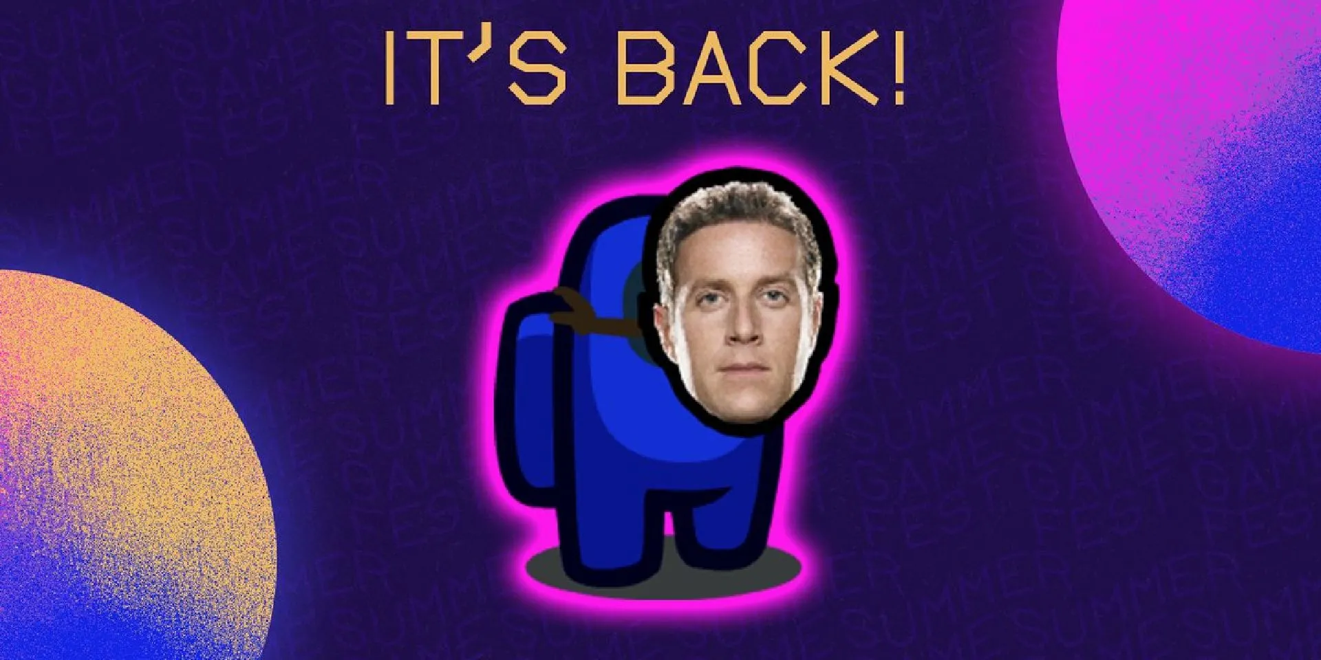 Nhân vật trong Among Us đội chiếc Mặt Nạ Geoff Keighley với khuôn mặt thực tế