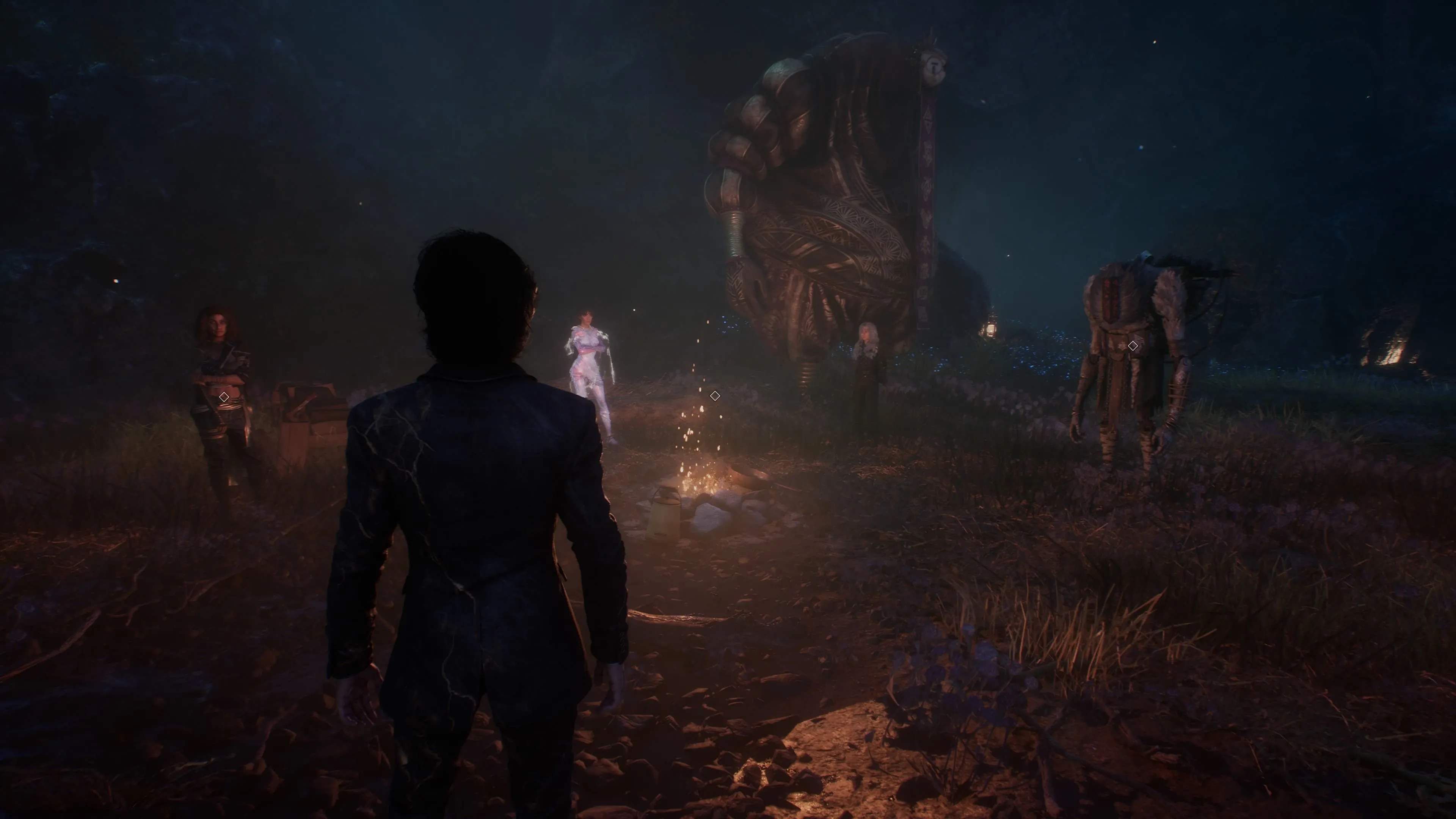 Nhân vật trong đội hình tại trại base camp trong game Clair Obscur Expedition 33