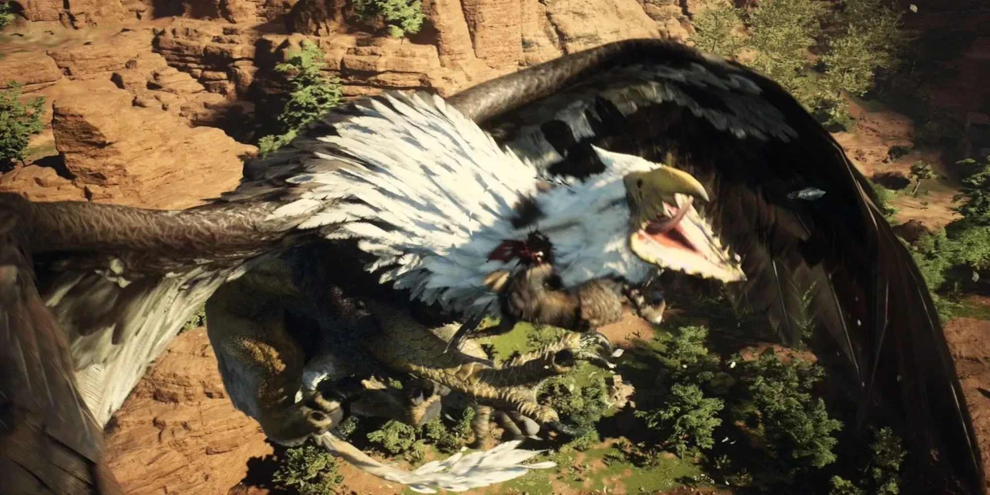 Nhân vật trong Dragon's Dogma 2 dũng mãnh chiến đấu với một con quái vật khổng lồ