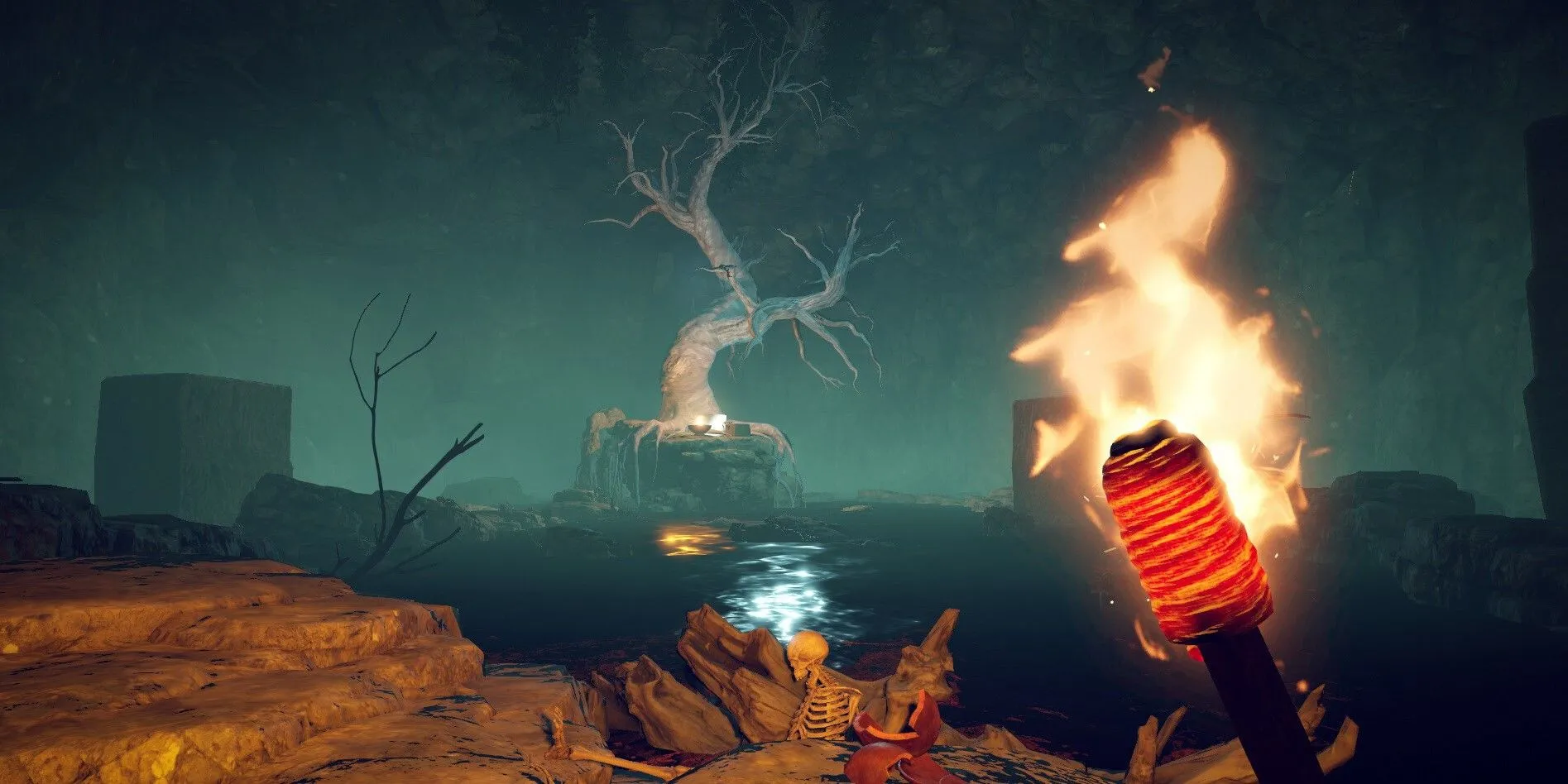 Nhân vật trong game Survival Fountain of Youth đang khám phá hòn đảo nhiệt đới