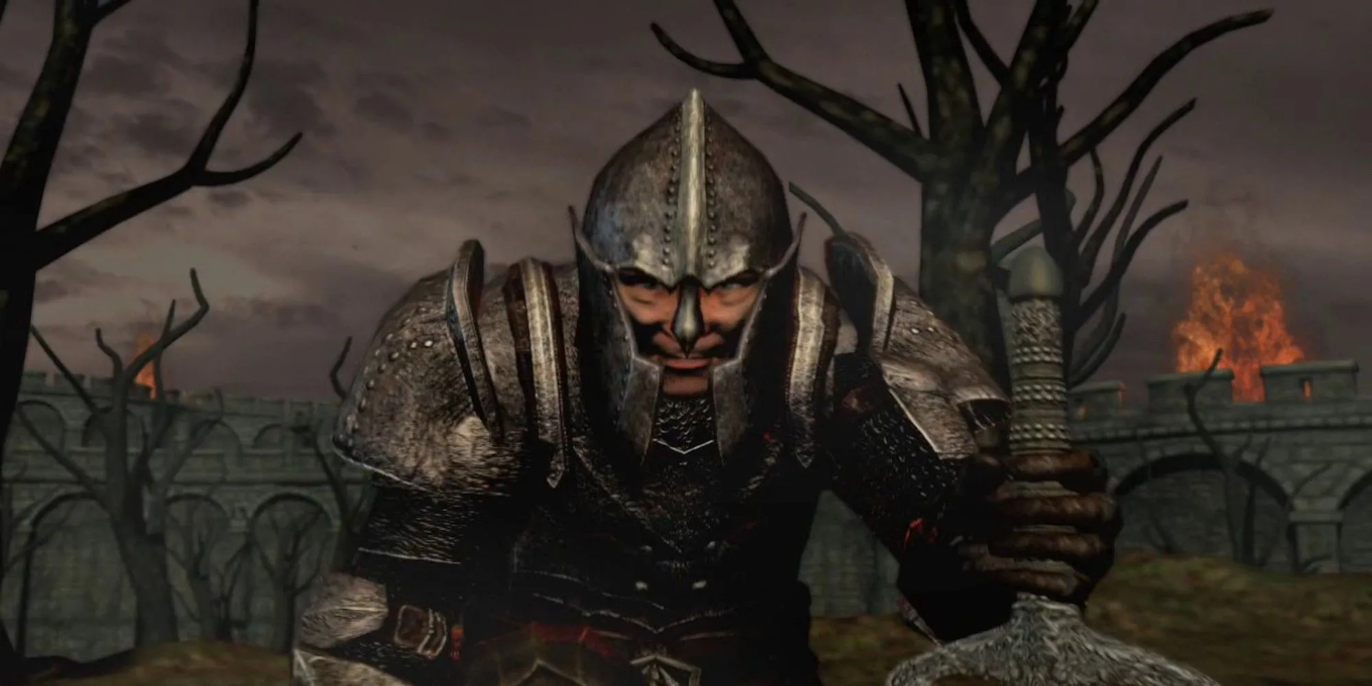 Nhân vật trong The Elder Scrolls IV: Oblivion nhìn thẳng vào màn hình, thể hiện sự mong đợi của fan về bản remake.
