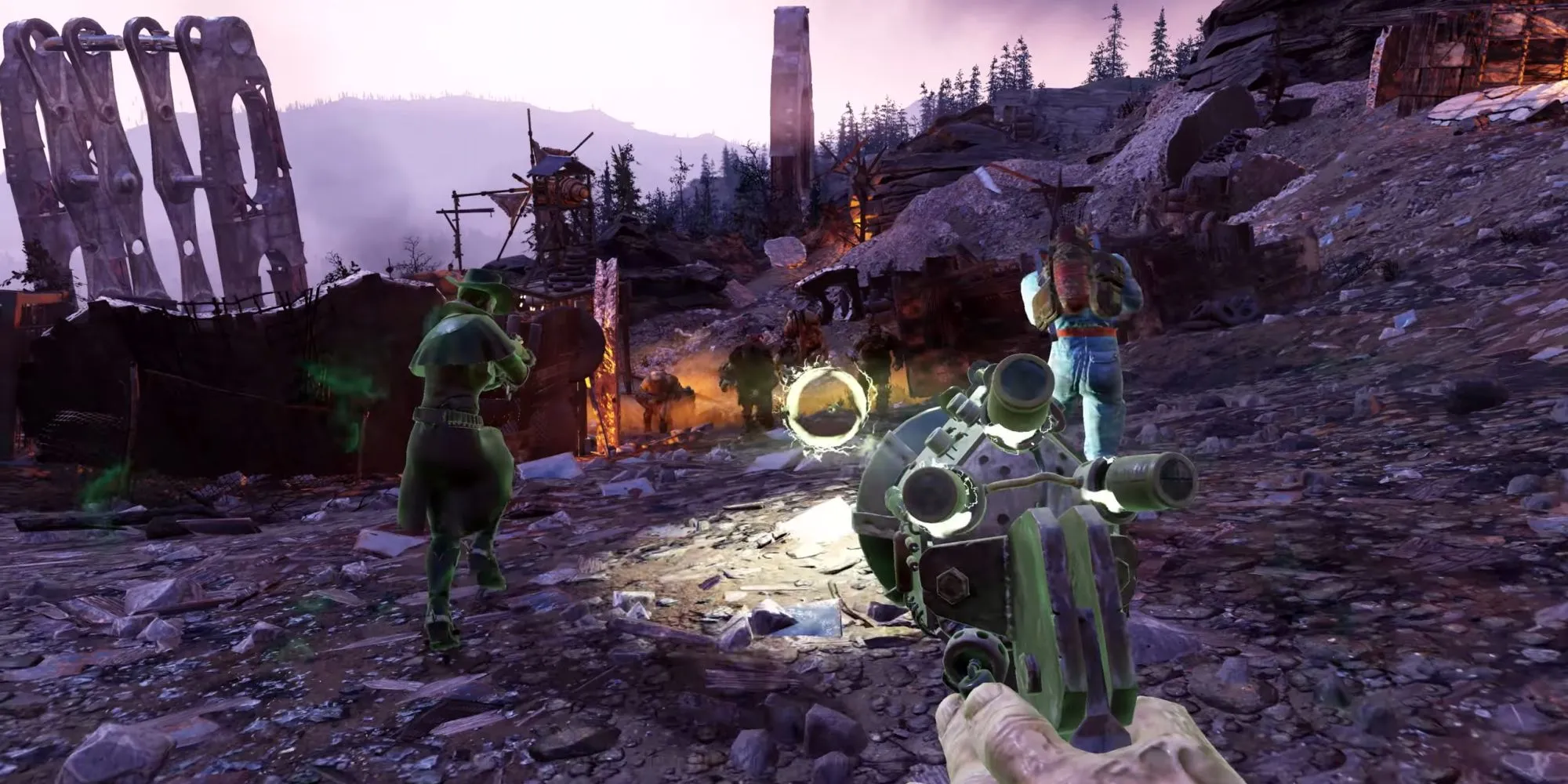 Nhóm người chơi Ghoul trong Fallout 76 đang giao tranh ác liệt