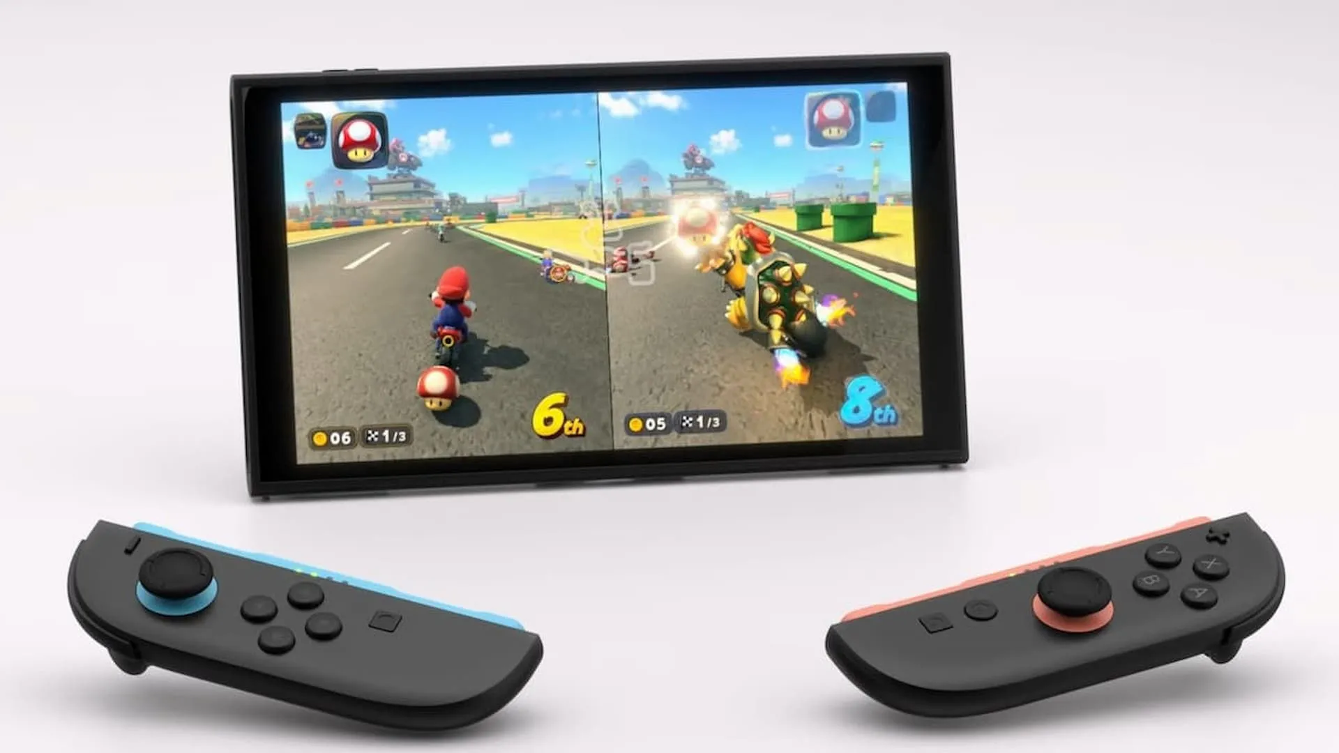 Nintendo Switch 2 chơi Mario Kart World với Joy-Con kép