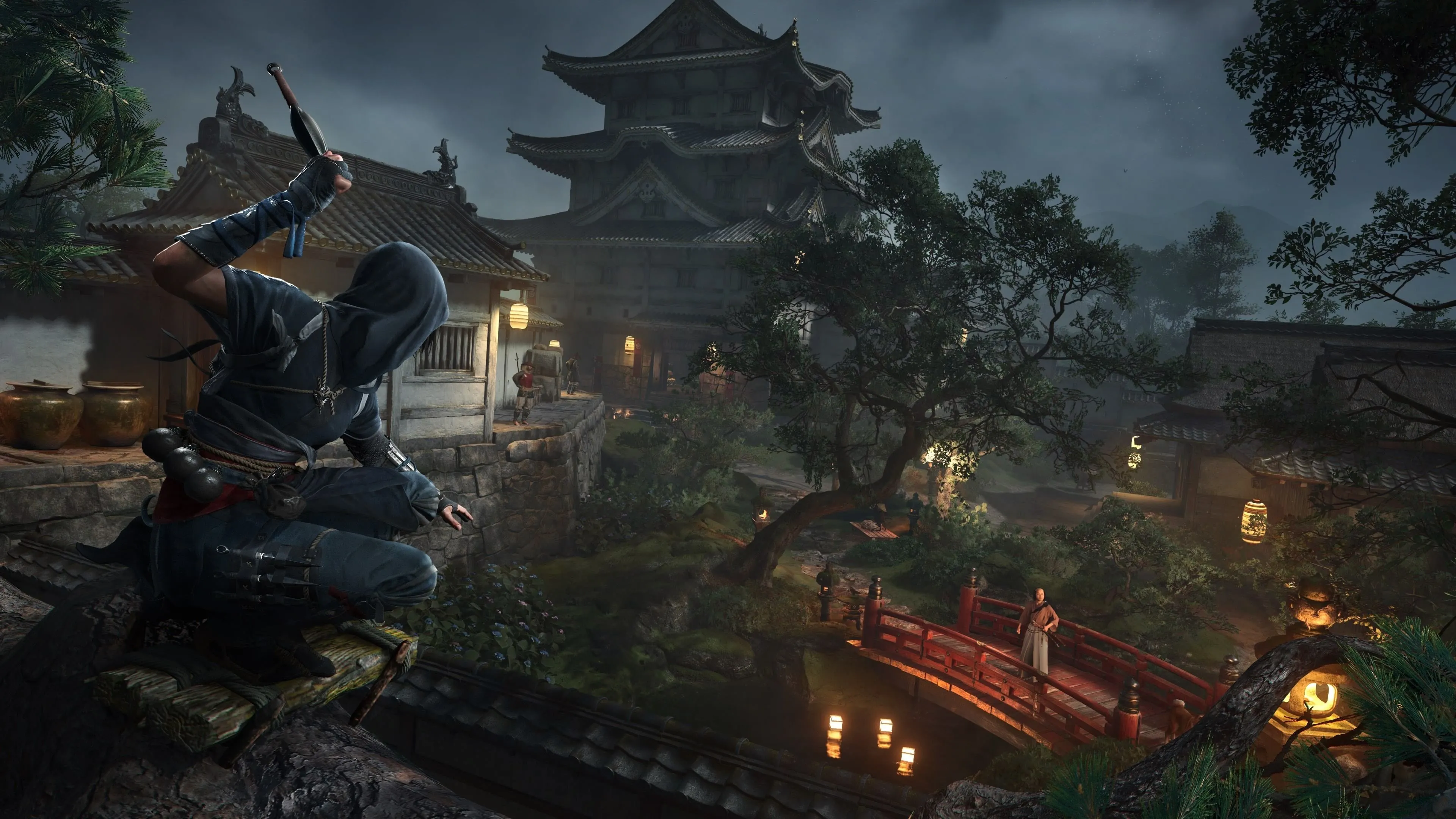 Nữ sát thủ Naoe đang ẩn mình trong bóng tối trong Assassin's Creed Shadows