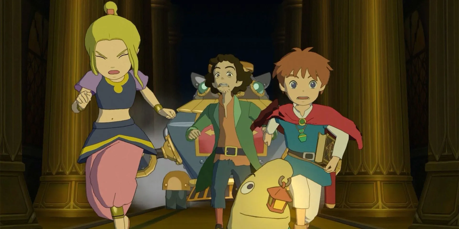 Oliver và bạn bè đối mặt robot trong thế giới kỳ ảo của JRPG Ni no Kuni Wrath of the White Witch