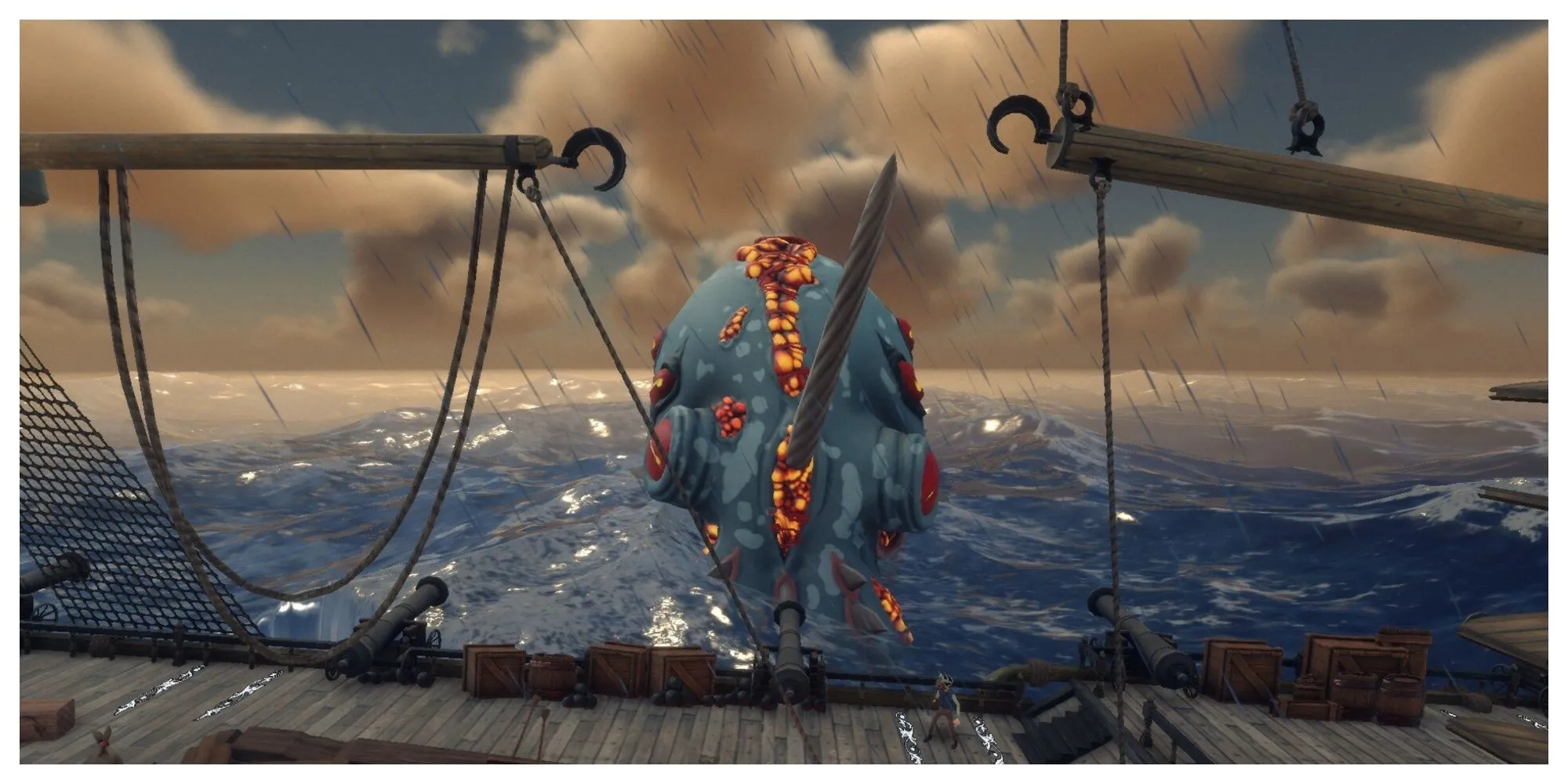 Quái vật biển Kraken khổng lồ trong Venture to the Vile tấn công tàu