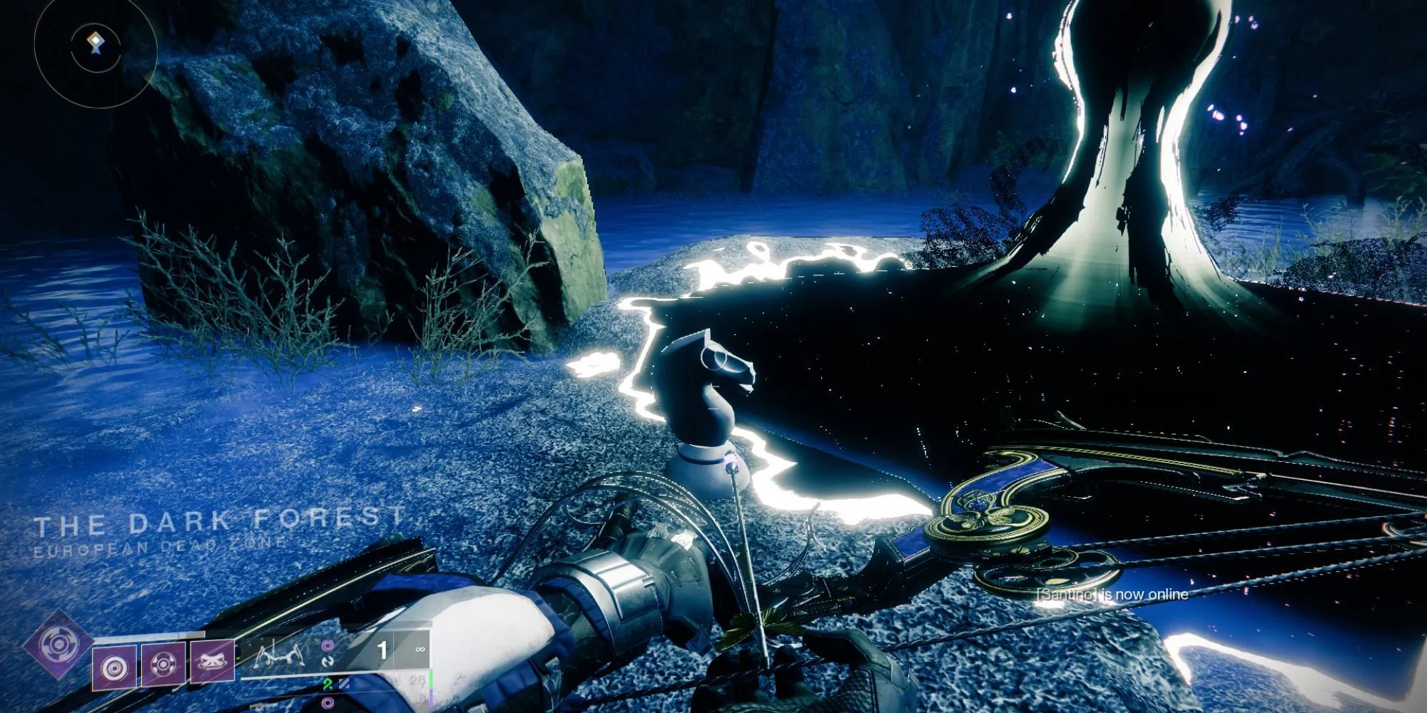 Quân cờ bí ẩn Destiny 2 cạnh cổng Dark Forest ở The Sludge, EDZ