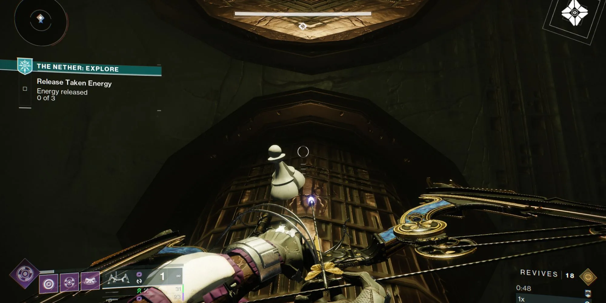 Quân cờ bí ẩn Destiny 2 trên tầng cao ở The Founts, Nether