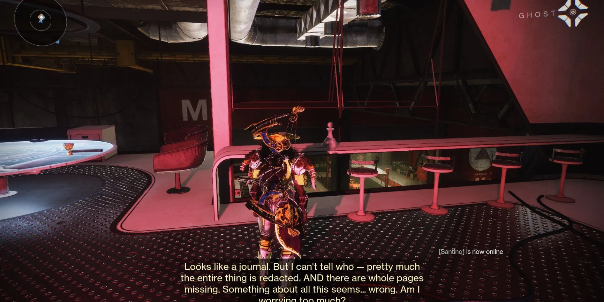 Quân cờ bí ẩn Destiny 2 trong phòng bí mật Hangar tại The Tower