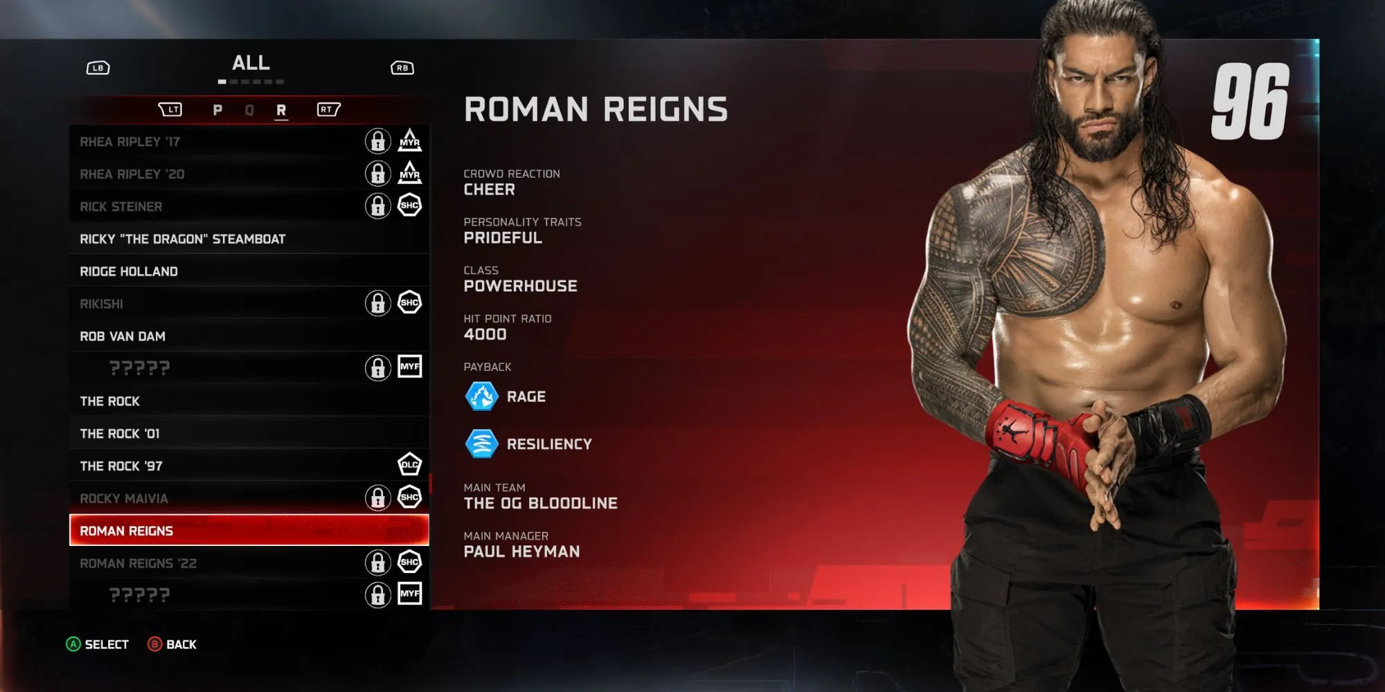 Roman Reigns, Powerhouse hàng đầu của WWE 2K25, phô diễn sức mạnh cơ bắp