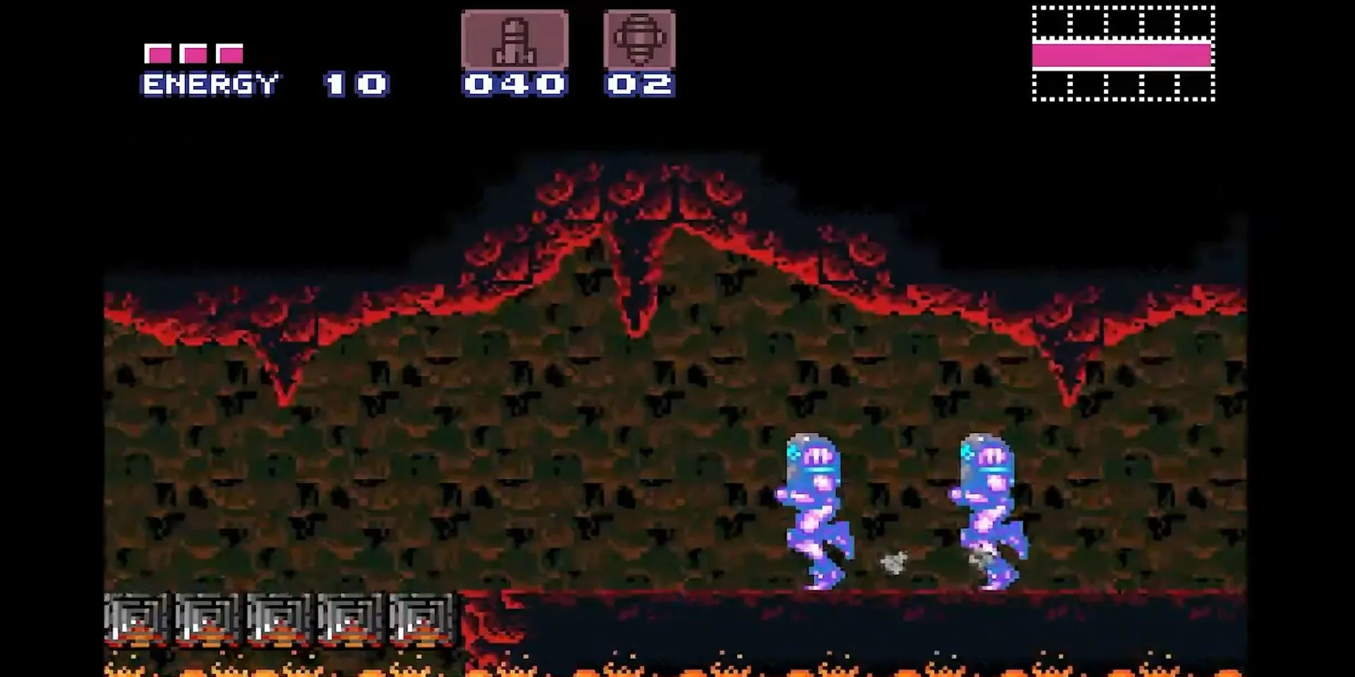 Samus sử dụng Speed Booster lao đi với tốc độ kinh hoàng trong Super Metroid