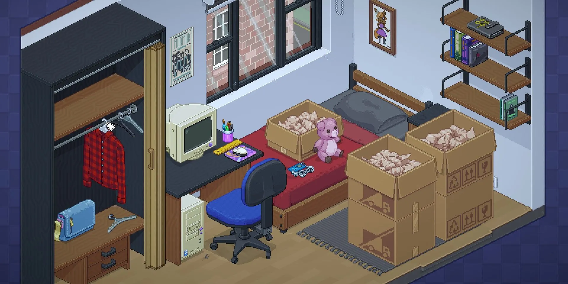 Sắp xếp đồ đạc vào phòng ký túc xá trong game Unpacking
