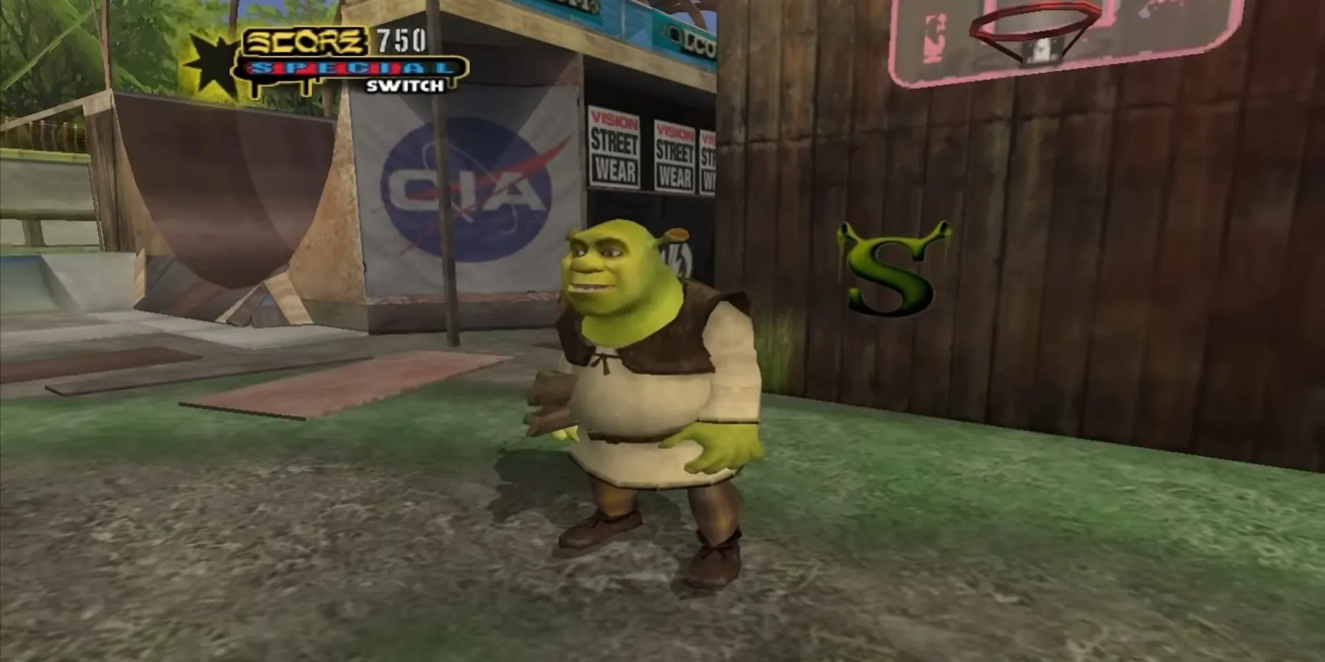 Shrek trượt ván trong game Tony Hawk's Underground 2