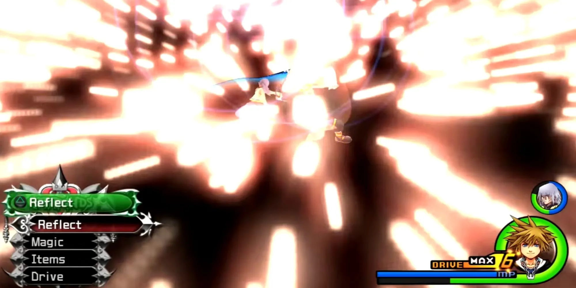 Sora và Riku chiến đấu với Xemnas trong Kingdom Hearts 2