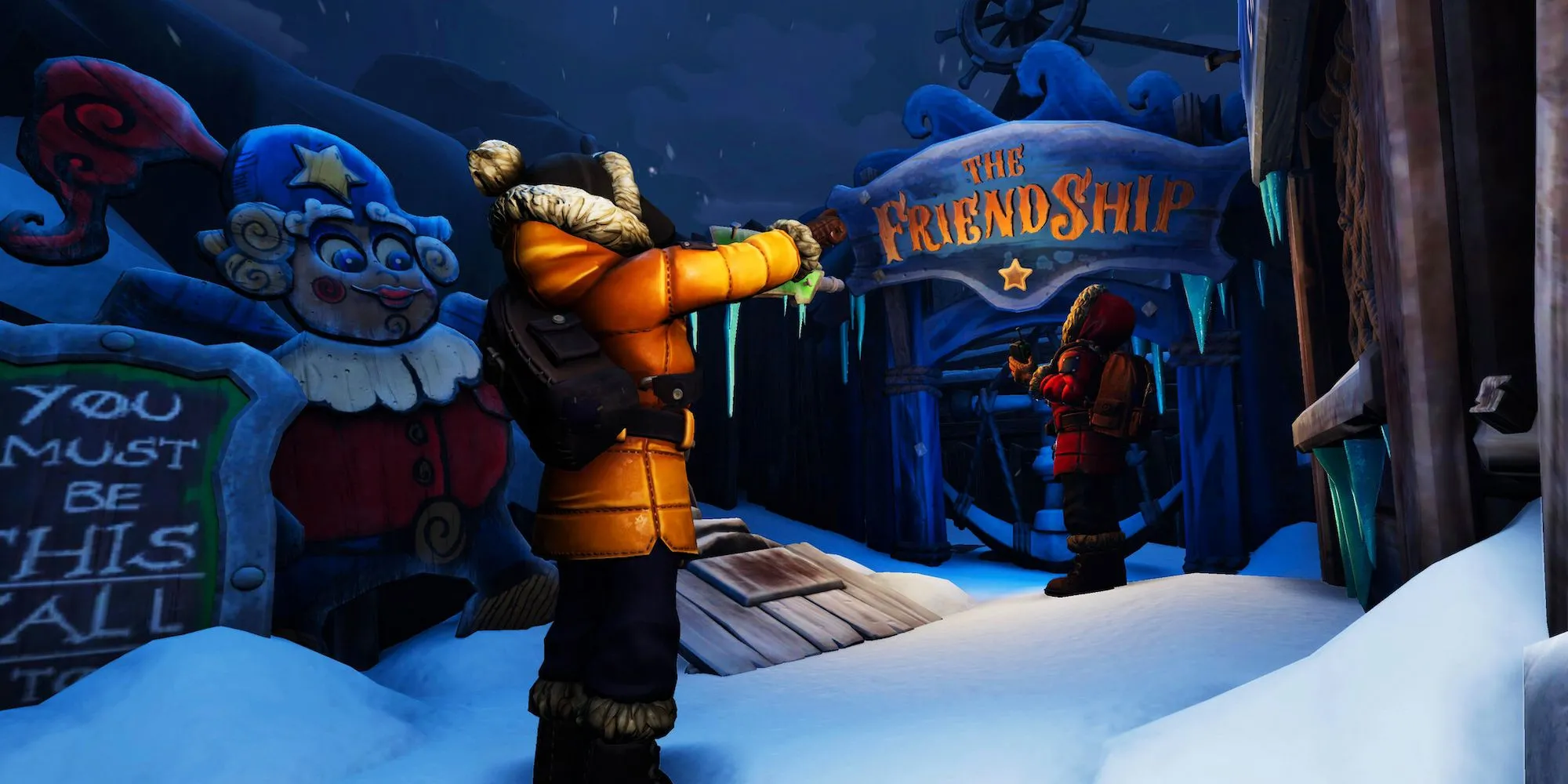 Tấm biển chỉ đường có chữ &quot;Friendship&quot; trong game We Were Here Expeditions: The Friendship