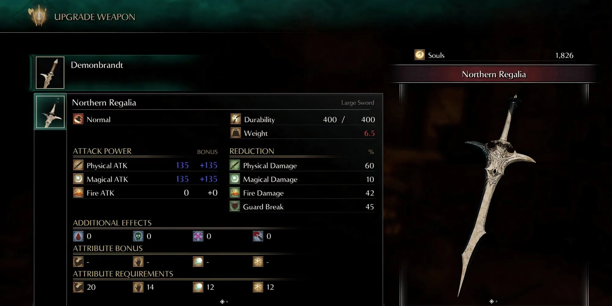 Thanh kiếm Northern Regalia trong Demon's Souls Remake