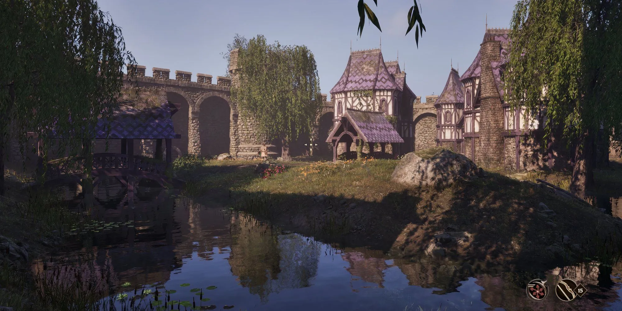 Thành phố Chaydinhal trong Oblivion Remastered, minh họa đồ họa được cải thiện đáng kể