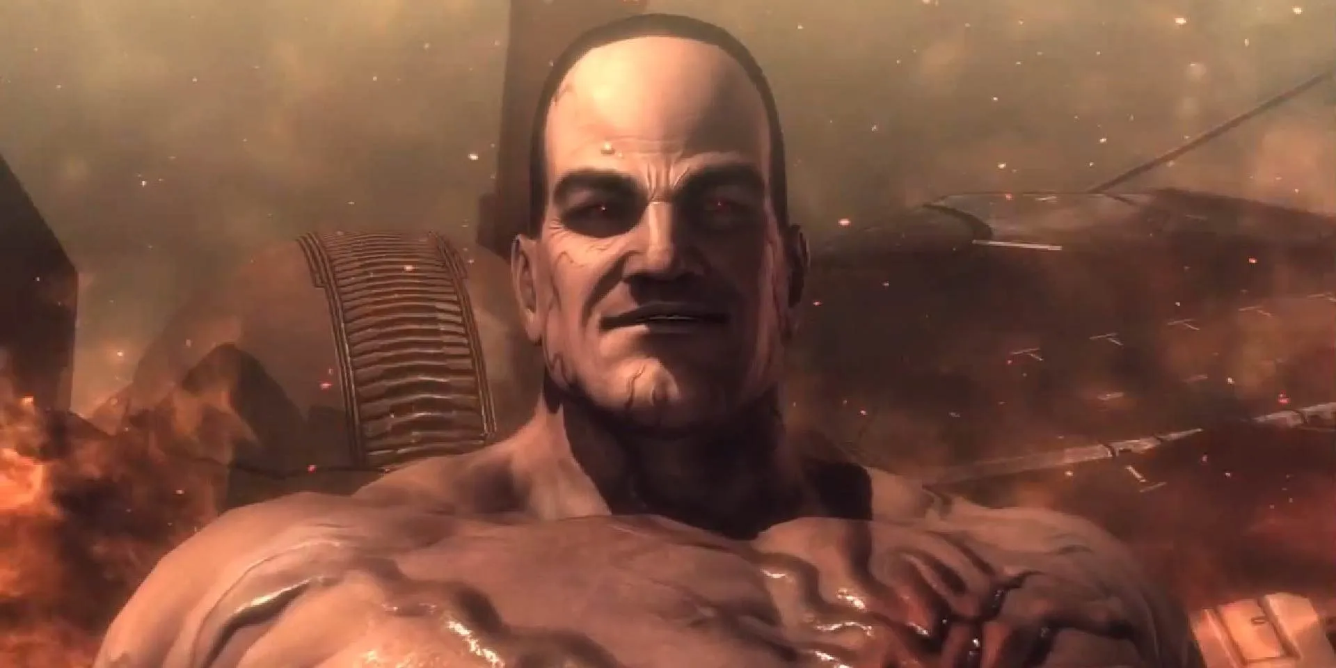 Thượng nghị sĩ Armstrong cơ bắp cuồn cuộn, một trong những trùm đáng nhớ của Metal Gear Rising: Revengeance