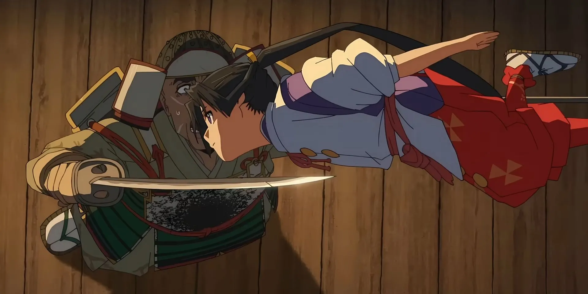 Tokiyuki Hojo khéo léo né đòn tấn công của Shokan trong The Elusive Samurai