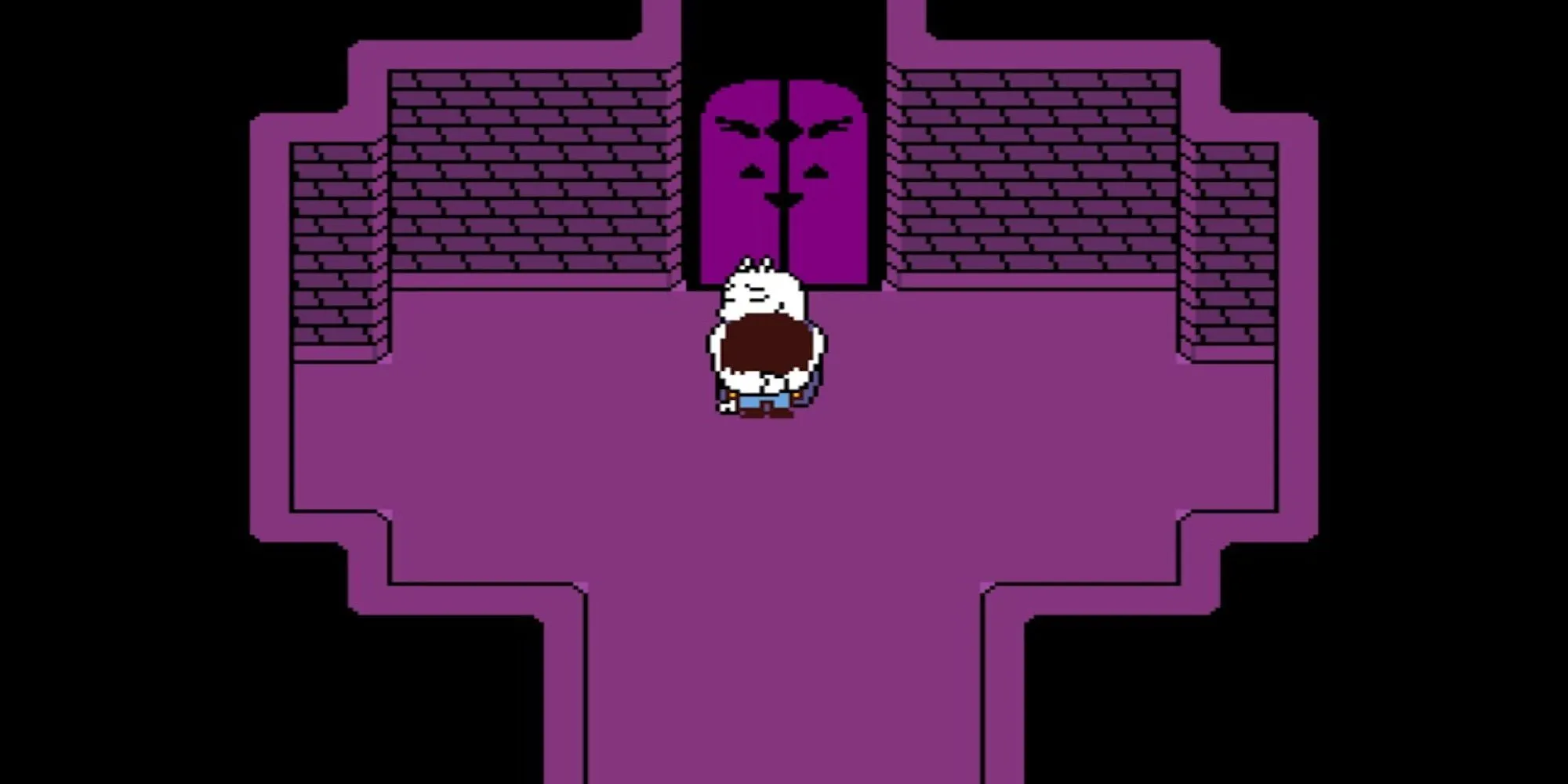 Toriel ôm nhân vật chính trong Undertale tại khu vực The Ruins