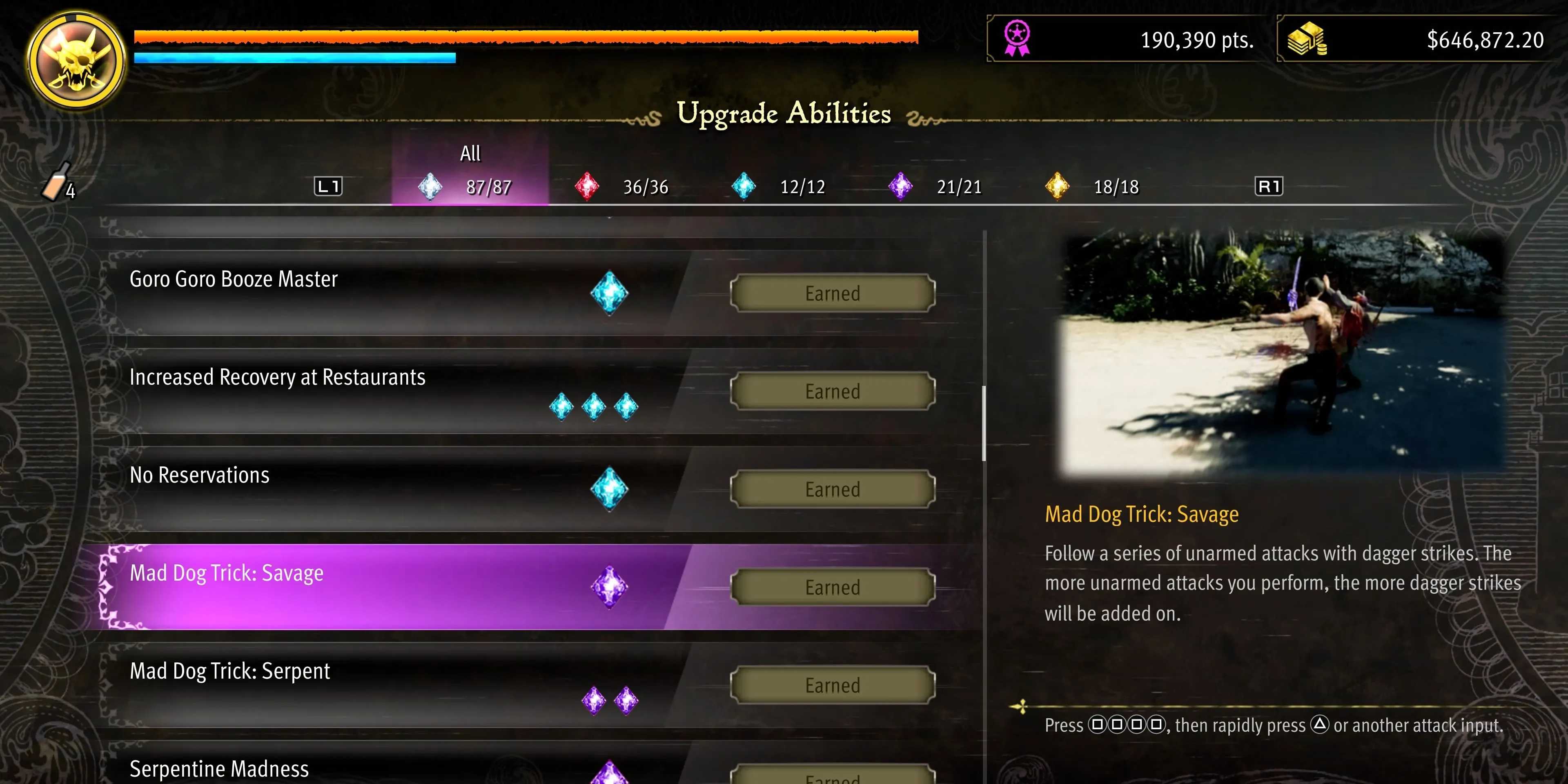 Tuyệt kỹ Mad Dog Savage của Majima gây sát thương lớn lên boss Pirate Yakuza