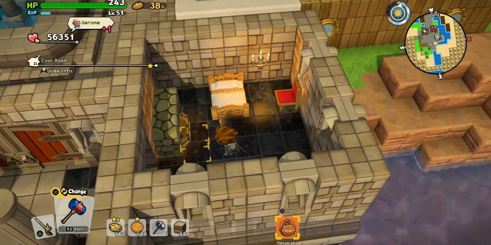 Xây dựng phòng ngủ tiện nghi trong Dragon Quest Builders 2