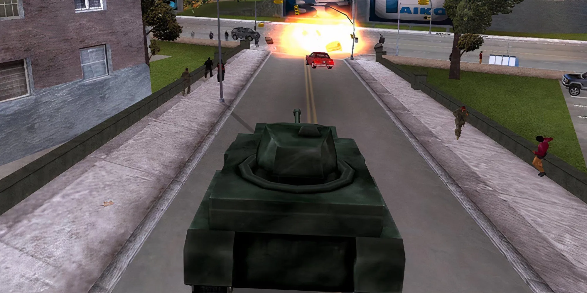 Xe tăng Rhino xuất hiện từ mã cheat PANZER, biểu tượng của sự hủy diệt trong GTA III