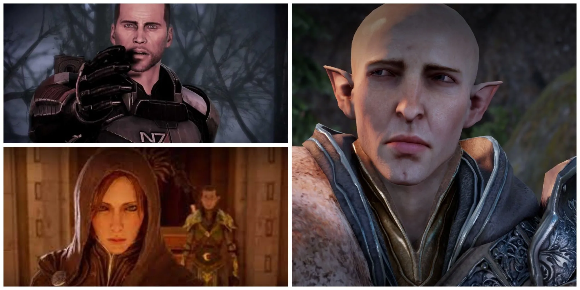 Ảnh ghép các nhân vật game nổi tiếng của BioWare như Solas (Dragon Age), Shepard (Mass Effect) và Leliana (Dragon Age) thể hiện sự buồn bã, ám chỉ những khó khăn của studio BioWare.