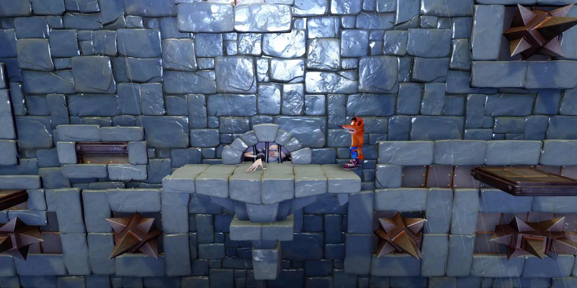 Crash Bandicoot trên màn hình game Slippery Climb
