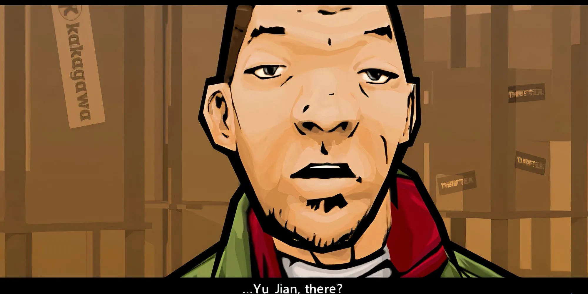 Hình ảnh Huang Lee, nhân vật chính của GTA Chinatown Wars, đang nói chuyện