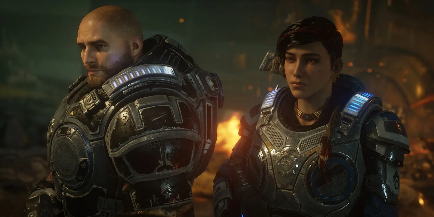 Kait Diaz và JD Fenix trong cảnh hành động đầy kịch tính của Gears 5