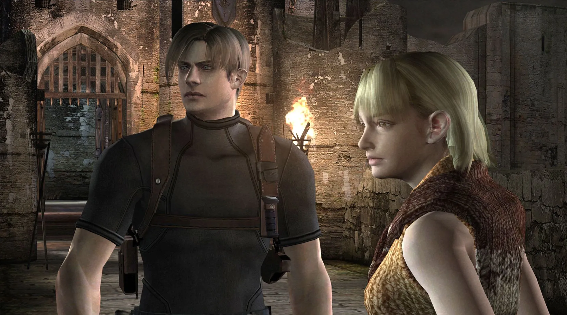 Leon và Ashley trong tựa game Resident Evil 4 gốc