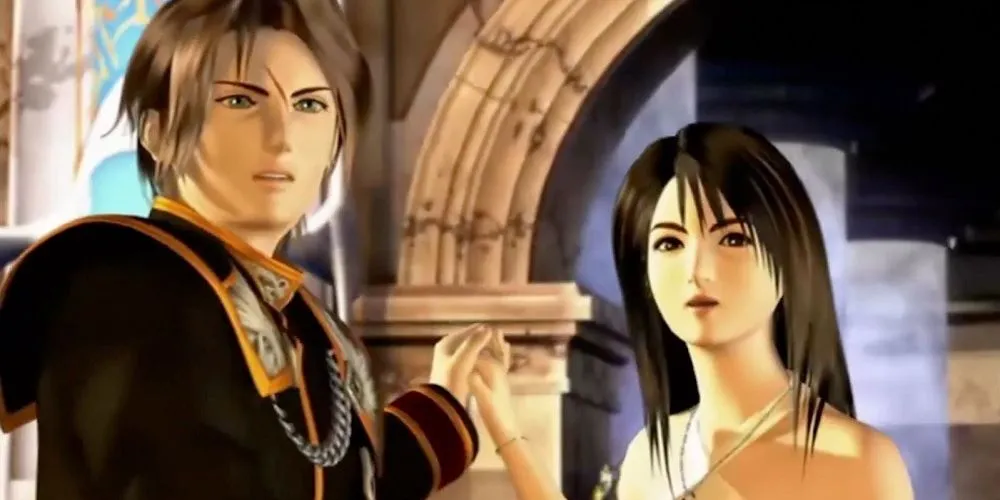 Squall và Rinoa trong cảnh lãng mạn của Final Fantasy VIII