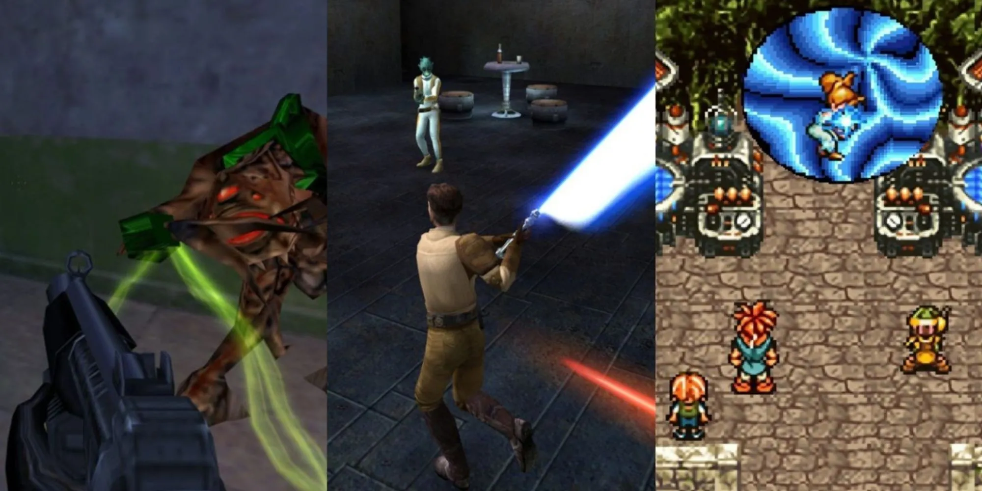 Ba tựa game kinh điển Half-Life, Star Wars Jedi Knight II và Chrono Trigger thể hiện sự đa dạng của game retro.