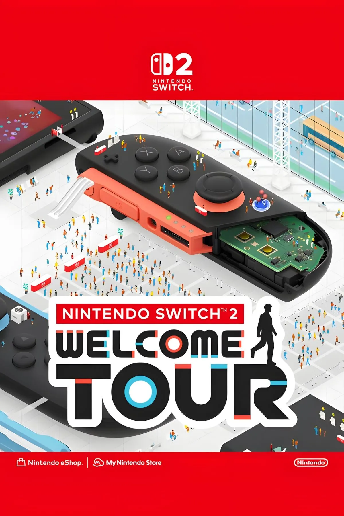 Bìa game chính thức của Nintendo Switch 2 Welcome Tour, thể hiện phong cách đồ họa vui nhộn