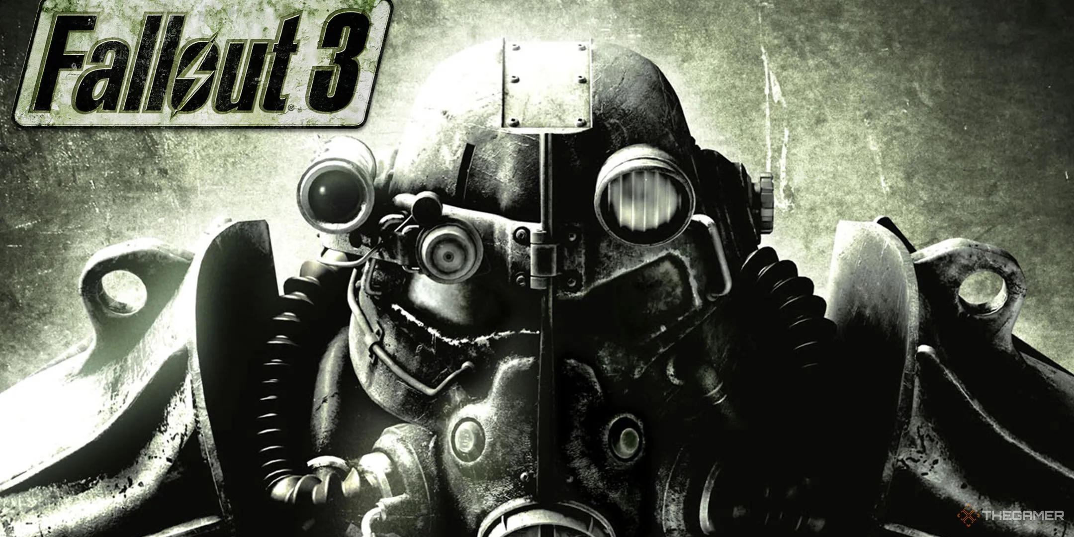 Biểu tượng và áo giáp Power Armor đặc trưng của Fallout 3, một tựa game RPG hậu tận thế với thế giới mở rộng lớn.