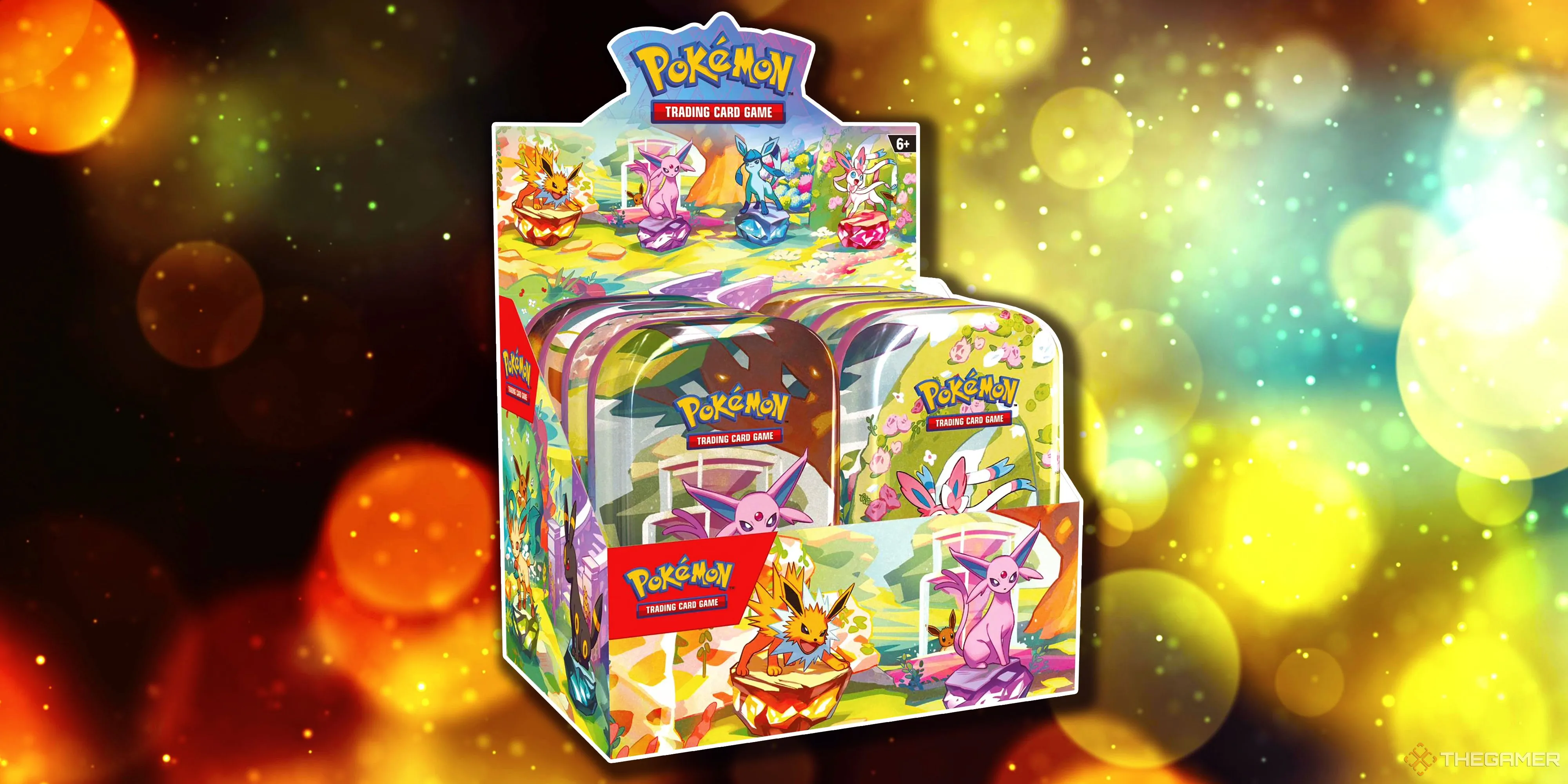 Bộ Mini Tin Display Prismatic Evolutions Pokemon TCG với các Eeveelution.