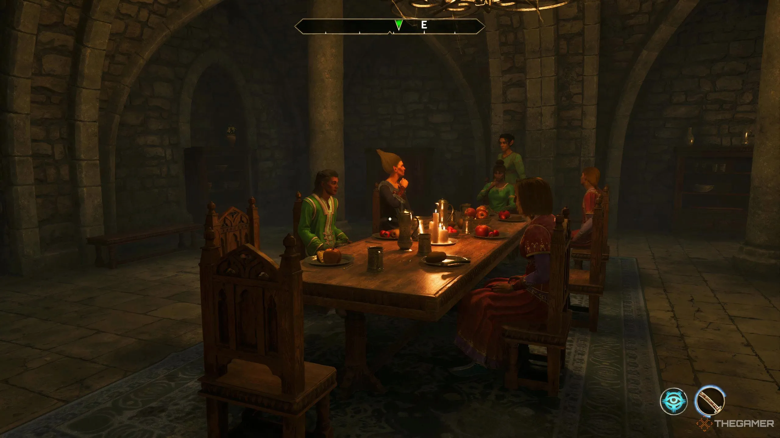 Bữa tiệc tối trong nhiệm vụ Sanguine ở Oblivion Remastered.
