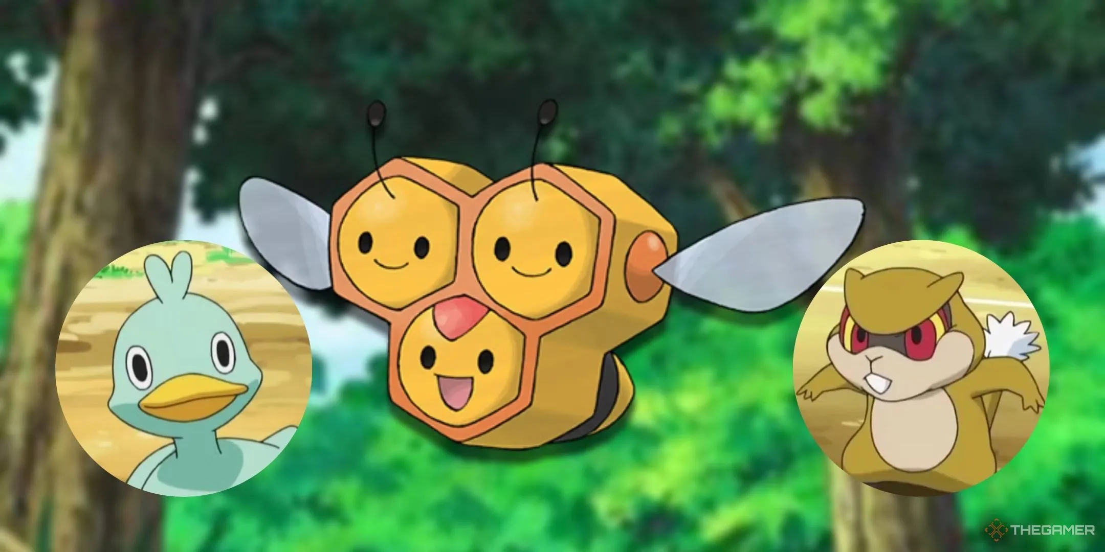 Các Pokemon đáng yêu như Combee, Patrat và Ducklett bay lượn trong thế giới tưởng chừng vô hại của Pokemon.