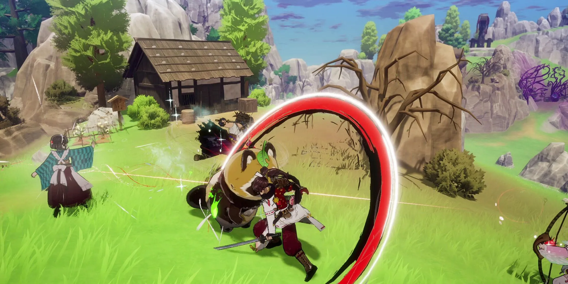 Cảnh chiến đấu đầu tiên trong Rune Factory Guardians of Azuma