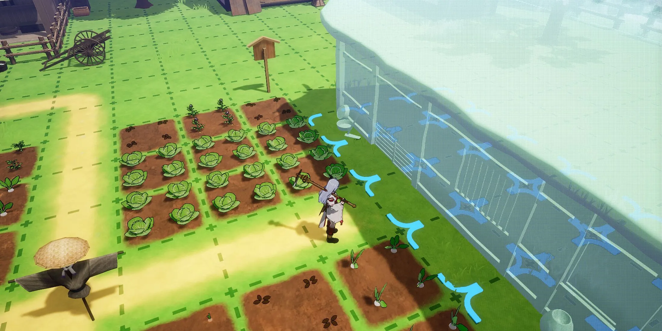 Cảnh làm nông trong Rune Factory Guardians of Azuma